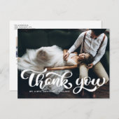ホワイトはっきりしたレトロスクリプ結婚ト写真ありがとう ポストカード (正面/裏面)