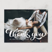 ホワイトはっきりしたレトロスクリプ結婚ト写真ありがとう ポストカード (正面)