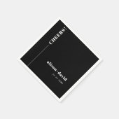 ホワイトはっきりした応援タイポグラフィミニマ結婚リスト スタンダードカクテルナプキン (角)