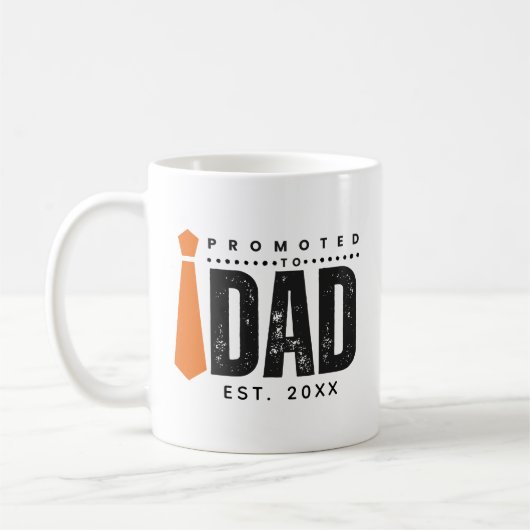 ホワイトはパパニューパパ父の日引用文に昇進 コーヒーマグカップ (左)