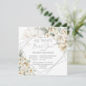 ホワイトをテーマにしたブライダルシャワー銀フレームフローラ (スタンド正面)