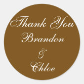 ホワイトアイシングとチョコレートありがとうステッカー ラウンドシール (正面)