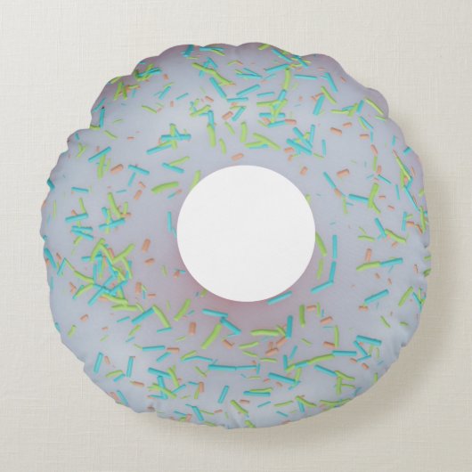 ホワイトアイスのドーナツのラウンドクッション ラウンドクッション (正面)