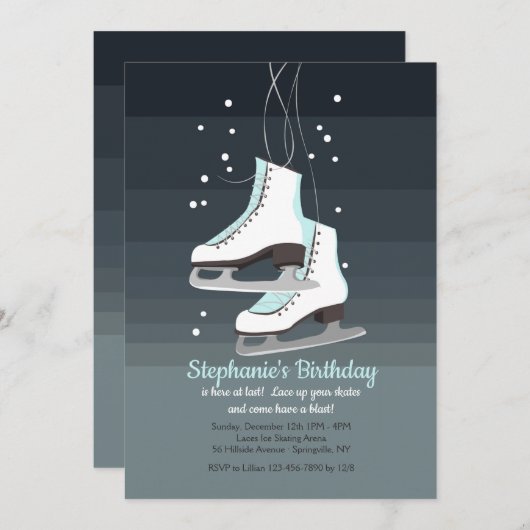 ホワイトアイススケート招待状 招待状 (正面/裏面)