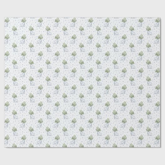 ホワイトアイススケート青い雪の結晶ホワイトクリスマス ラッピングペーパー (フラット)