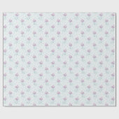 ホワイトアイススケート青い雪片ピンクのクリスマス ラッピングペーパー (フラット)