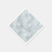 ホワイトアイススノーフレークスウィンターワンダーランドパーティー スタンダードカクテルナプキン (角)