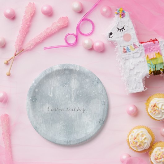 ホワイトアイススノーフレークスウィンターワンダーランドパーティー ペーパープレート (パーティー)