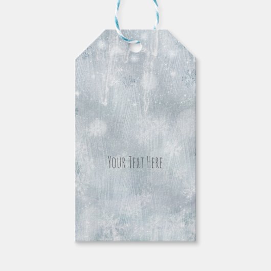 ホワイトアイススノーフレークスウィンターワンダーランド ギフトタグ (正面)
