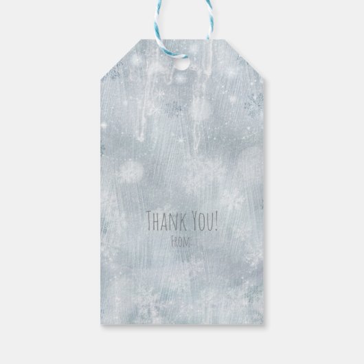 ホワイトアイススノーフレークスウィンターワンダーランド ギフトタグ (裏面)