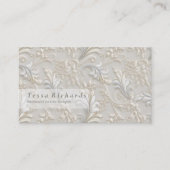 ホワイトアイボリーアカンサス名刺 名刺 (正面)