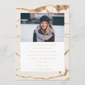 ホワイトアイボリーオアシス金ゴールド卒業写真パーティー 招待状 (裏面)