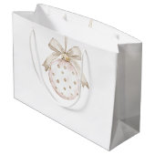 ホワイトアイボリーオーナメントクリスマス ラージペーパーバッグ (裏面アングル)