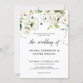 ホワイトアイボリークリームバラフローラボタニッ結婚クス 招待状