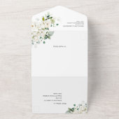 ホワイトアイボリークリームバラフローラ結婚ボタニカルA オールインワン招待状 (外側)