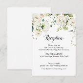 ホワイトアイボリークリームバラフローラ結婚ボタニカルE エンクロージャーカード (正面/裏面)