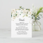 ホワイトアイボリークリームバラフローラ結婚ボタニカルE エンクロージャーカード (スタンド正面)