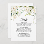 ホワイトアイボリークリームバラフローラ結婚ボタニカルE エンクロージャーカード (正面/裏面)