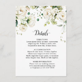 ホワイトアイボリークリームバラフローラ結婚ボタニカルE エンクロージャーカード