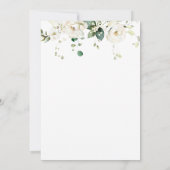 ホワイトアイボリークリームバラフローラ結婚ボタニカルI 招待状 (裏面)