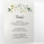 ホワイトアイボリークリームバラフローラ結婚ボタニカルT 三つ折りプログラム (内部最初)