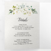 ホワイトアイボリークリームバラフローラ結婚ボタニカルT 三つ折りプログラム (内部最初)