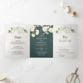 ホワイトアイボリークリームバラフローラ結婚ボタニカルT 三つ折りプログラム (内部)