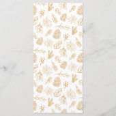 ホワイトアイボリーゴールドのクリスマスフラワーのウェディング メニュー (裏面)