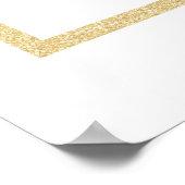 ホワイトアイボリーゴールドフレームのフォーマルリハーサルディナー ポスター (角)