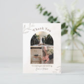 ホワイトアイボリーサンキュー結婚ズカード ポストカード (スタンド正面)