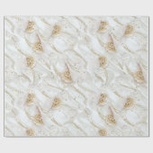 ホワイトアイボリーシルク&アイボリーシャンペーンパール ラッピングペーパー (フラット)
