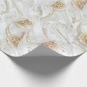 ホワイトアイボリーシルク&アイボリーシャンペーンパール ラッピングペーパー (角)