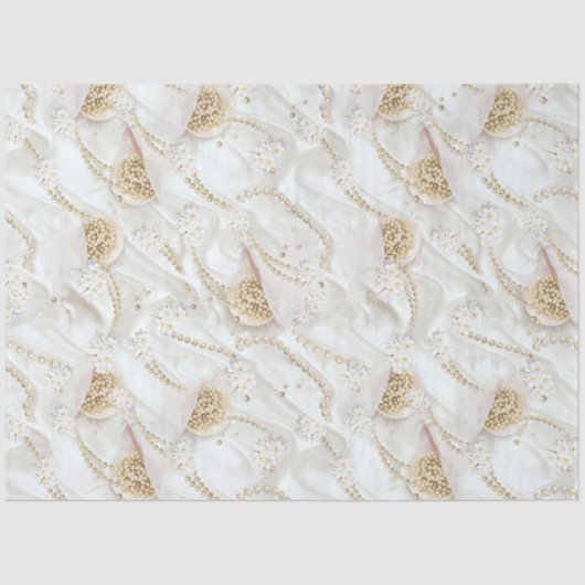 ホワイトアイボリーシルク&アイボリーシャンペーンパール 薄葉紙 (正面)