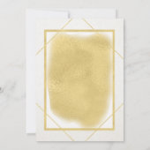 ホワイトアイボリーフェイク金ゴールド額誕生日パフォーマルーティー 招待状 (裏面)