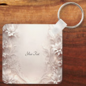 ホワイトアイボリーフローラキーチェーン キーホルダー (裏面)