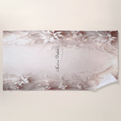 ホワイトアイボリーフローラビーチタオル ビーチタオル (正面)