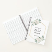 ホワイトアイボリーフローラフレームブライダルシャワーギフトリスト ノートブック (内部)