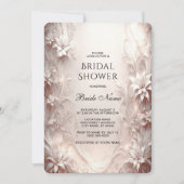 ホワイトアイボリーフローラブライダルシャワー招待 招待状 (正面)