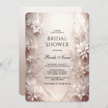 ホワイトアイボリーフローラブライダルシャワー招待
