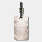 ホワイトアイボリーフローララゲージタグ ラゲッジタグ (正面縦)