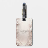 ホワイトアイボリーフローララゲージタグ ラゲッジタグ (裏面縦)