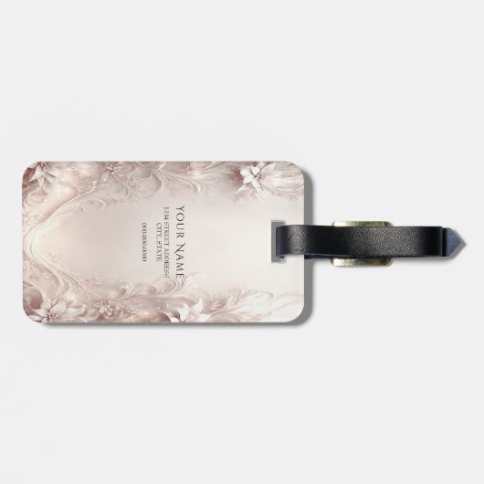 ホワイトアイボリーフローララゲージタグ ラゲッジタグ (裏面横)