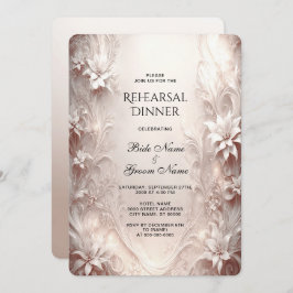 ホワイトアイボリーフローラリハーサルディナー 招待状