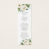 ホワイトアイボリーフローラ写真葬儀記念ブックマーク (裏面)