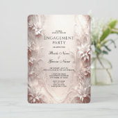 ホワイトアイボリーフローラ婚約招待状 招待状 (スタンド正面)