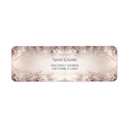 ホワイトアイボリーフローラ差出人住所ラベル ラベル