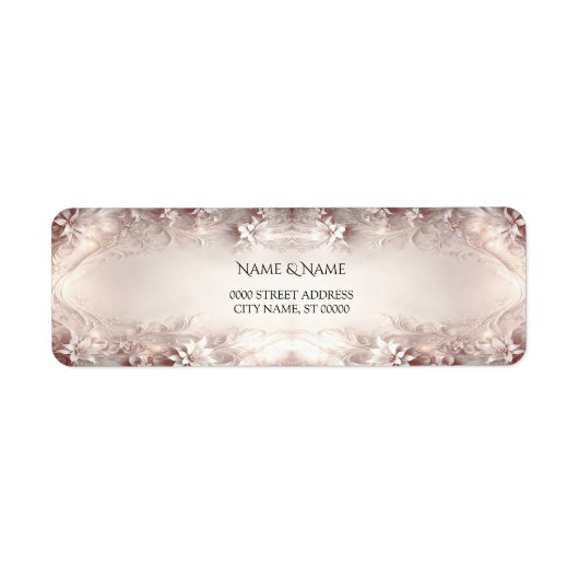 ホワイトアイボリーフローラ差出人住所ラベル ラベル (正面)