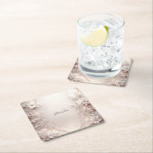 ホワイトアイボリーフローラ紙コースター スクエアペーパーコースター (インサイチュ)