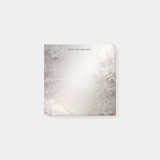 ホワイトアイボリーフローラPost it Notes ポストイット (正面)