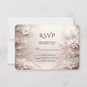 ホワイトアイボリーフローラRSVPカード 出欠カード (正面)